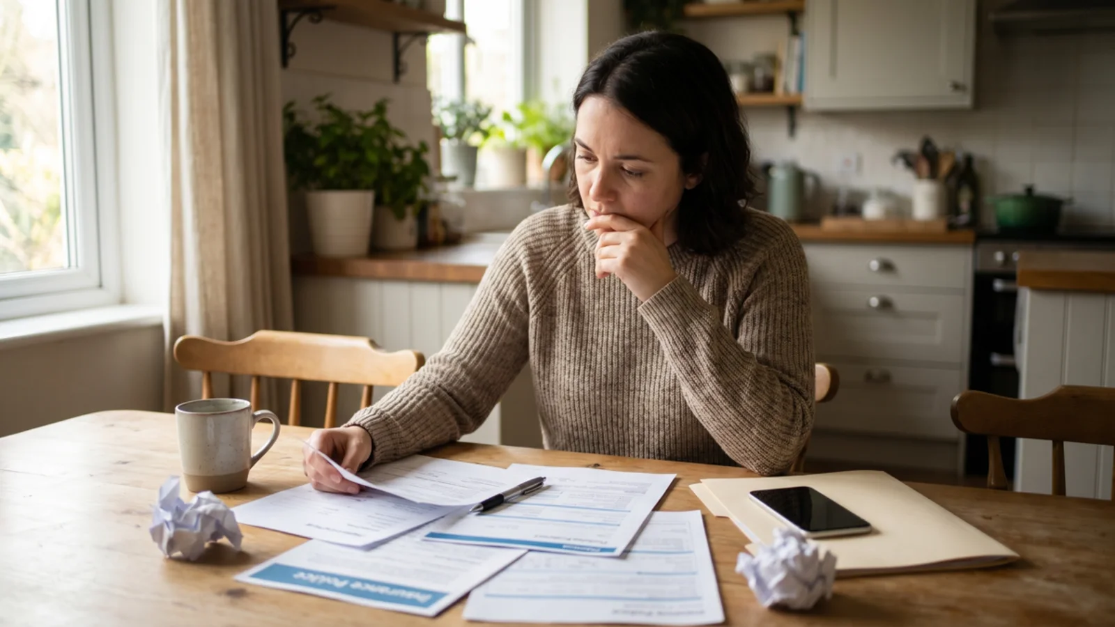 A driver reviewing auto insurance options