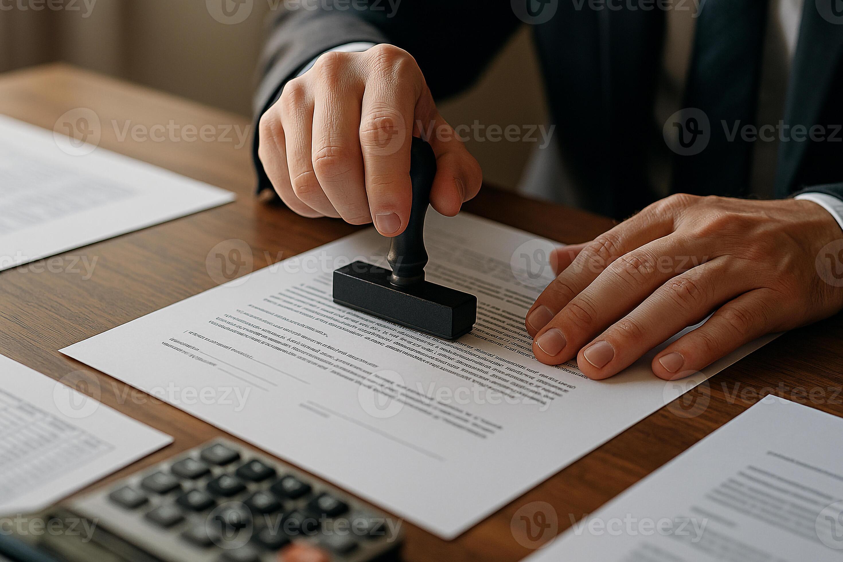 Legal documents on desk